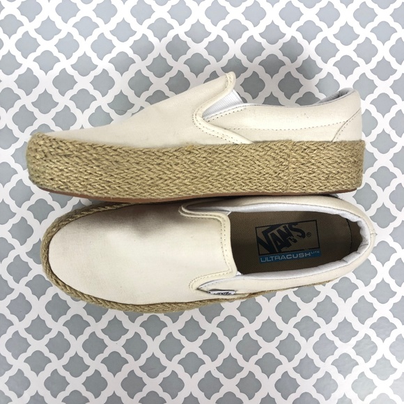 vans linen slip on espadrille